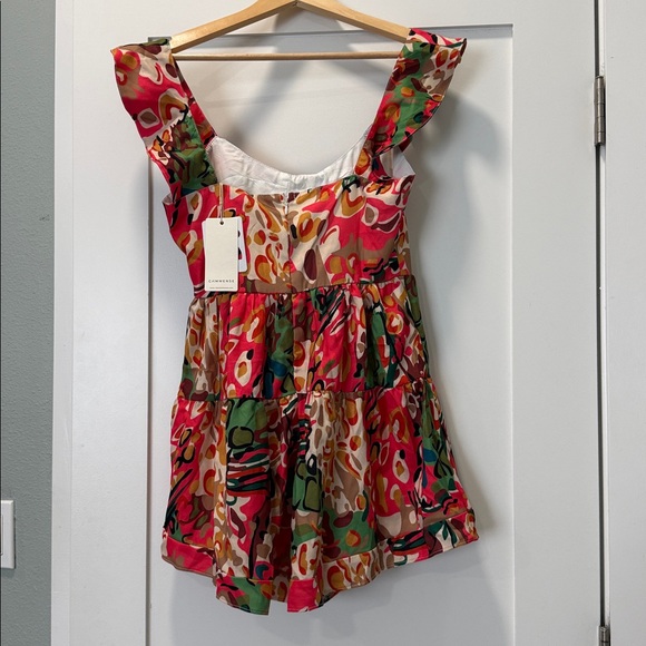 Commense Multi-Color Abstract Ruffle Mini Dress - Picture 2 of 2